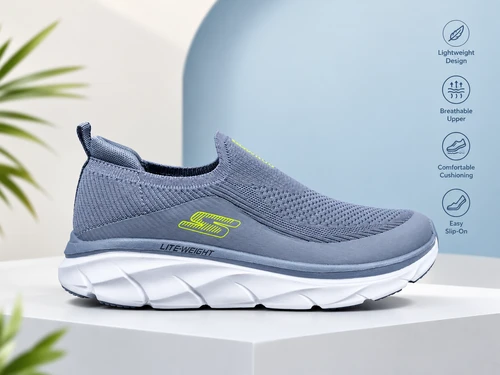  Light Blue Slip-On Sneakers